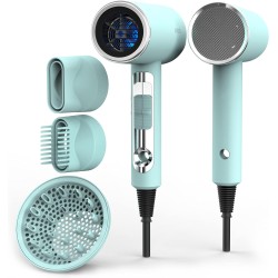 Hair Dryer Blow Dryer with Diffuser Brush Comb 1800W Full Accessories for Women Professional  Blue